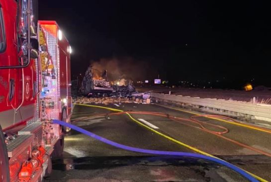 Fiery crash on Interstate 80 in Elko